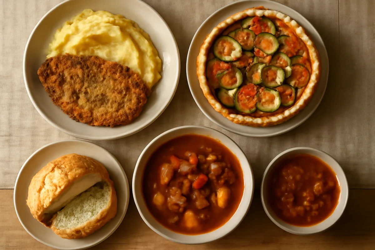 Comida casera recién hecha